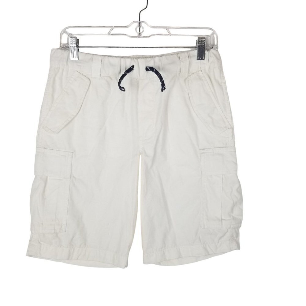 Polo Ralph Lauren Shorts Boys 16 White Cotton Cargo Snap Pockets Pull on Casual
